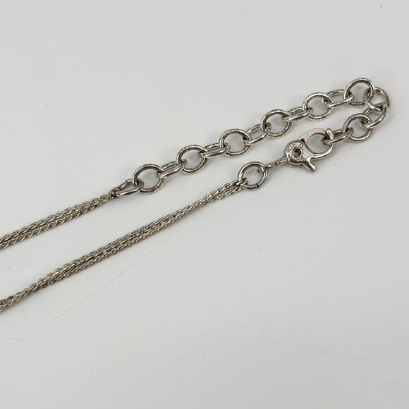 Monet Vintage Green Beaded‎ Double Strand Necklace – 18" Signed Silver-Tone - Picture 4 of 6